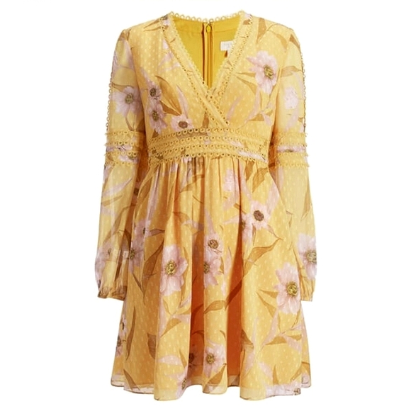 🍒EUC🍒 TED BAKER YELLOW FLORAL PRINT DRESS - Picture 4 of 9